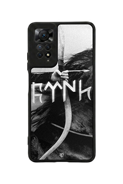 Aksel Kılıf متوافق مع Redmi Note 11 Pro / 12 Pro مطبوع، أسود مطفي، سيليكون نا...