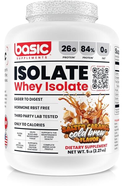 Basic Supplement بروتين مصل اللبن المعزول بنكهة الكراميل المملح والقهوة البار...