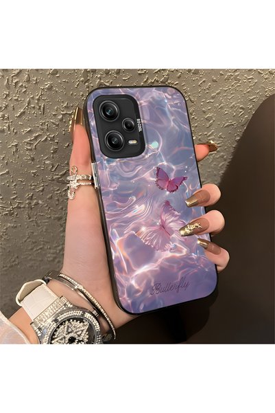 Hontinga Redmi Note 12 Pro 5g Compatible Butterfly Patterned Silicone Edge Ha...
