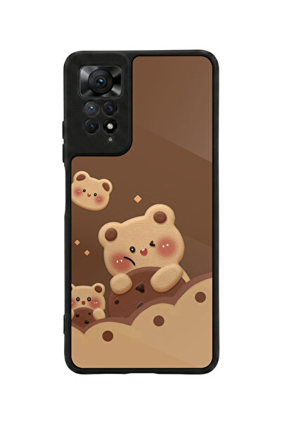 Aksel Kılıf متوافق مع Redmi Note 11 Pro / 12 Pro مطبوع، أسود مطفي، سيليكون نا...