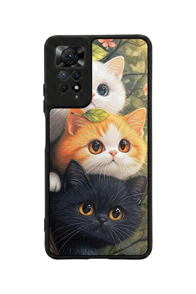 Aksel Kılıf متوافق مع Redmi Note 11 Pro / 12 Pro مطبوع، أسود مطفي، سيليكون نا...