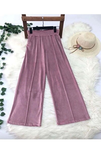 modasindoma Women's Velvet Striped Tracksuit Bottoms Pink