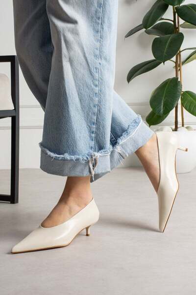 ShoeTek حذاء نسائي من Louod Stiletto حذاء بكعب رفيع u مصنوع من الجلد باللون ا...