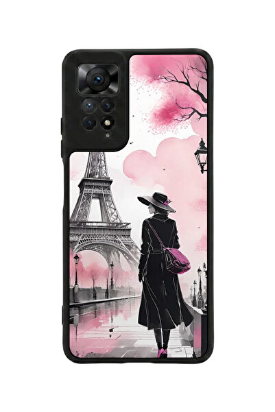 Aksel Kılıf متوافق مع Redmi Note 11 Pro / 12 Pro مطبوع، أسود مطفي، سيليكون نا...