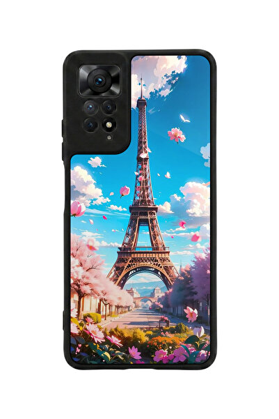 Aksel Kılıf متوافق مع Redmi Note 11 Pro / 12 Pro مطبوع، أسود مطفي، سيليكون نا...