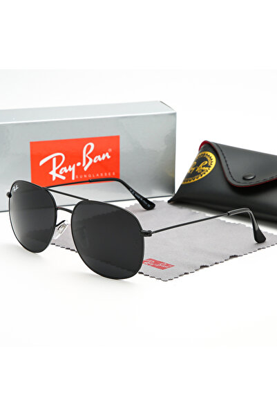 Ray-Ban نظارات شمسية بإطار أسود وعدسات سوداء واقية من الأشعة فوق البنفسجية