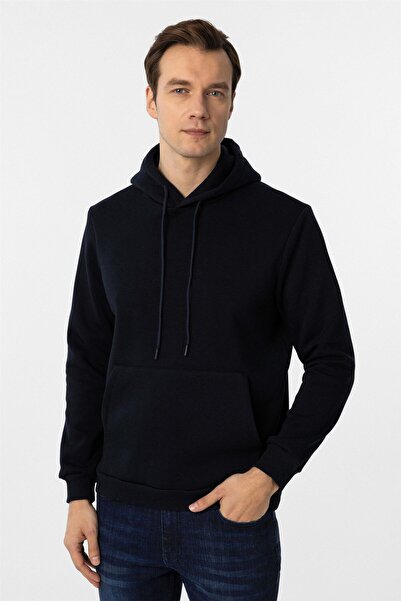 SÜVARİ Ležerna kroj 3 niti visokokvalitetna crna K Sa kapuljačom majica