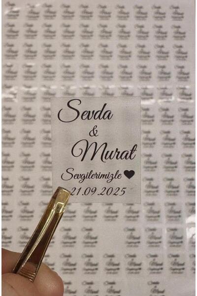 Prestij Davetiye 120 Adet 2,5 X 3 cm Şeffaf Etiket – Dikdörtgen Şeffaf Sticke...