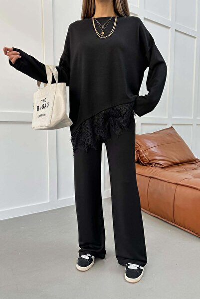 mylove Lace Pieces in Modal Set, Black