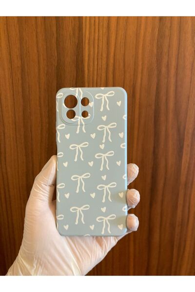 Newon Mi 11 Lite Ribbon/Bow Printed Inside Velvet Silicone Phone Case