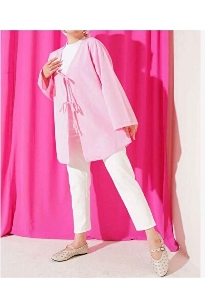 modasindoma Pantofi de damă roz cu șireturi și fundă în față