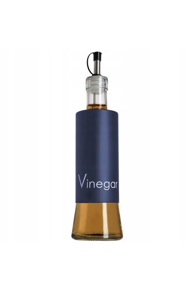 KADAX Glass Bottle for Vinegar and Olive Oil 320ml with Dispenser Navy Blue