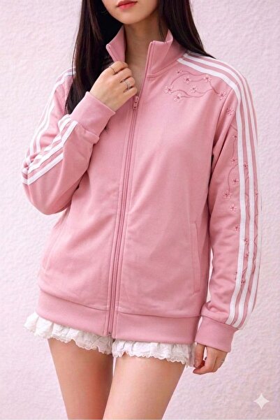ARS Butik Three Stripes Sakura Tree Y2K Unisex Transitional Zipper Cardigan