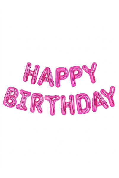 Partihane Happy Birthday Yazılı Pembe Folyo Balon