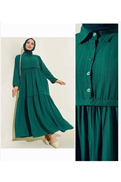 modasindoma Γυναικείο φόρεμα Γιακάς πουκαμίσου πράσινο