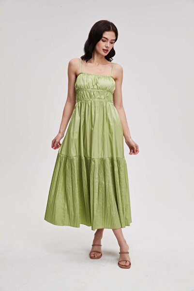 menta Wide plain cami midi dress