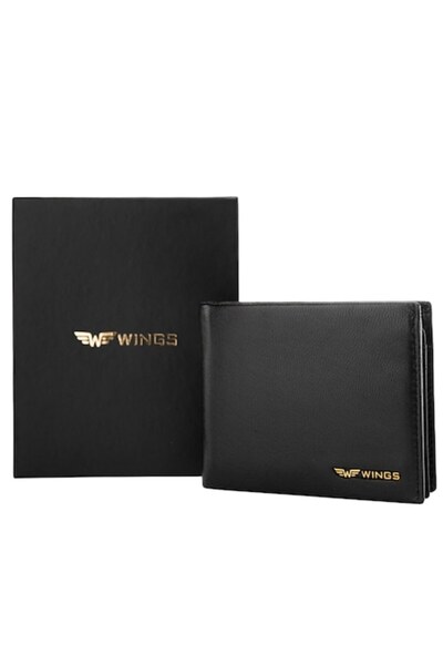 wings Leather Wallet with RFID Protection
