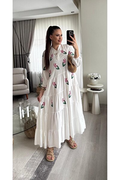 Miasista Kat Kat Nakışlı Elbise