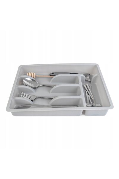 KADAX Plastic Drawer Insert Kitchen Cutlery Organizer Light Gray