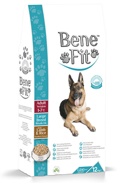 BENEFIT Dry food for adult large breed dogs, Super Premium, with lamb and ric...