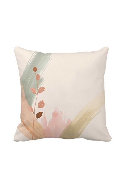 Queen Jera Minimalist Leaf Patterned Boho Style Pastel Tone Cushion Cover - R...