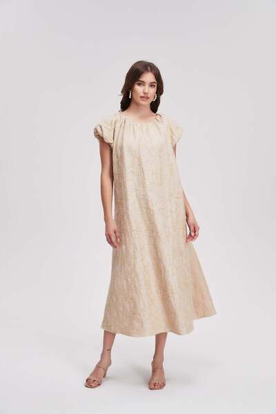menta Wide short-sleeve midi dress
