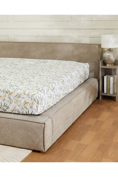 REDTAG ملاءة مطاطية مطبوع بنقوش نباتية خضراء (مقاس مفرد )