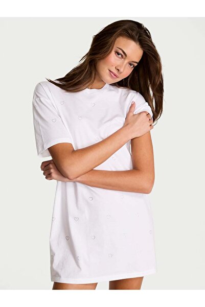 Victoria's Secret %100 Pamuklu Oversize Uyku Tişörtü
