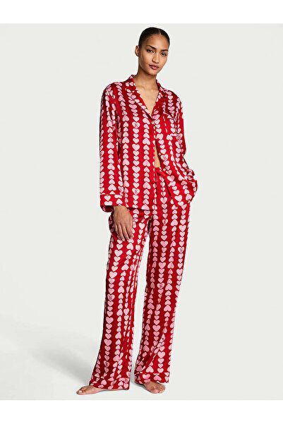 Victoria's Secret Parlak Saten Uzun Pijama Takımı
