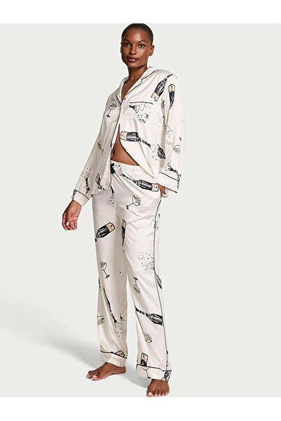 Victoria's Secret VictParlak Saten Uzun Pijama Takımı