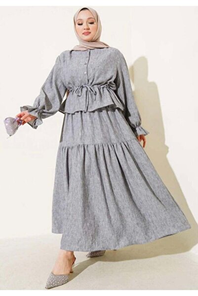 modasindoma Women's Waist Ruched Set Gray