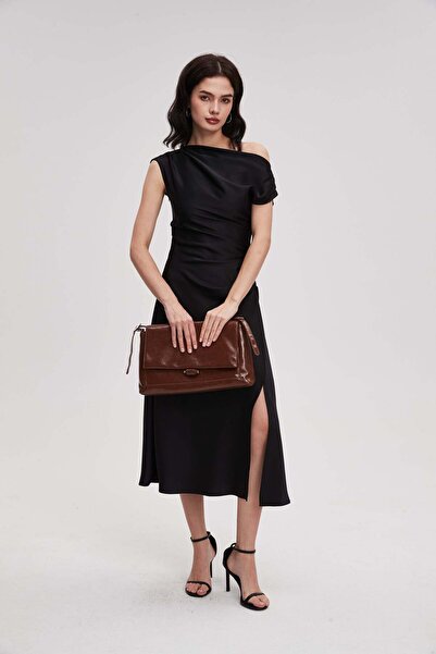 menta Slim plain short-sleeve midi dress