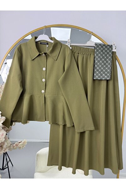 modasindoma Γυναικείο κοστούμι με μπουφάν πράσινο