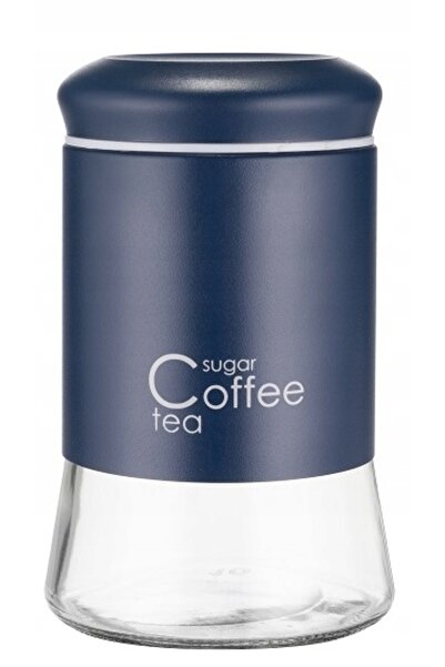 KADAX Coffee Tea Sugar Container 1L Glass With Lid Kitchen Navy Blue