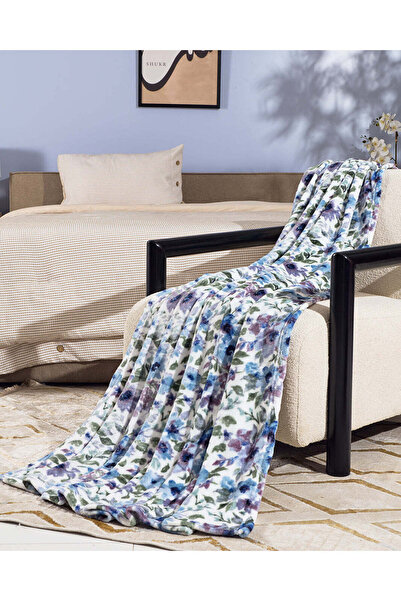 REDTAG Blue Floral Printed Blanket (Single Size)