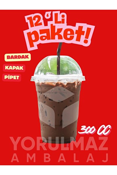 yorulmaz ambalaj 🥤 🥤 🥤 300 CC Kapaklı Pipetli Plastik Bardak – Smoothie, M...