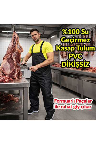 Bursahatırası بدلة جزار من مادة PVC 100% مقاوم للماء، مريحة للارتداء مع أرجل ...