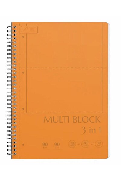 Rtc A4 spiral notebook, with 3 subjects, 90 sheets, 80g/sqm,