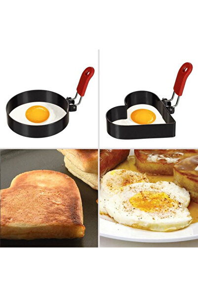 OEM Metal Egg Molds for Eggs and Pancakes, Heart and Circle, Set of 2