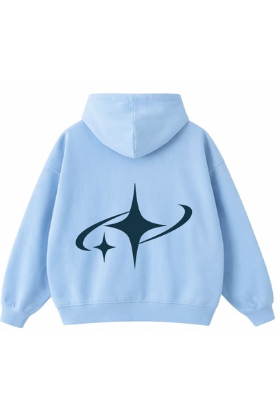 BACKLAİN Mod Style Street Style Graphic Sırt Printed Hoodie