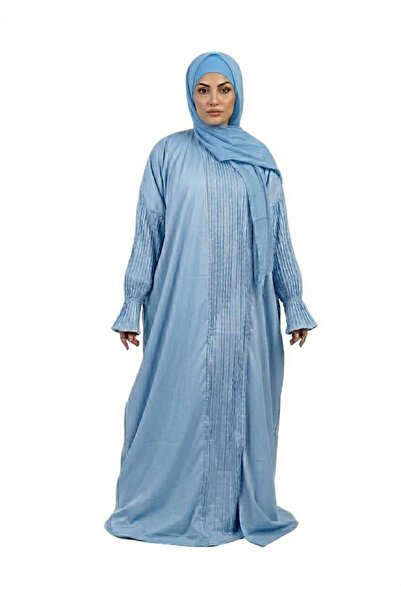 SDD Egyptian Cotton prayer shawl with attached headscarf, wide and comfortabl...