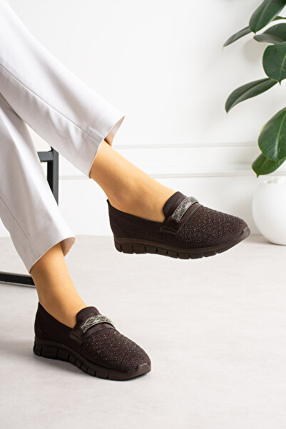 MERVESTORE Stone Detailed Wedge Heel Shoes