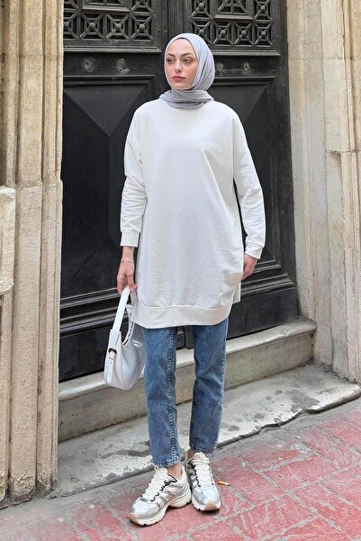 lamelif Two-Thread Arma Detailed Sweat Tunic White