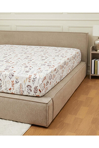 REDTAG Mustard Floral Fitted Sheet – Single Size