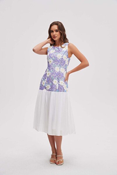 menta Sleeveless patterned midi dress
