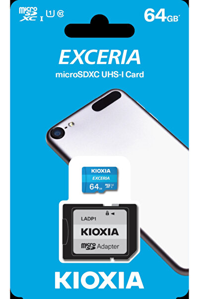 Kioxia بطاقة ذاكرة مايكرو SDHC سعة 64 جيجابايت، فئة C10، سرعة 100 ميجابايت/ثا...