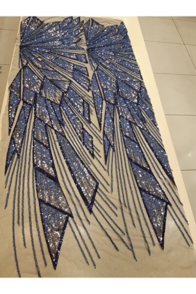 Safir Kumaş Kesip Aplik yada Morif Çııkarmalık Top Sonu Siyah Taşlı Dantel 60 cm