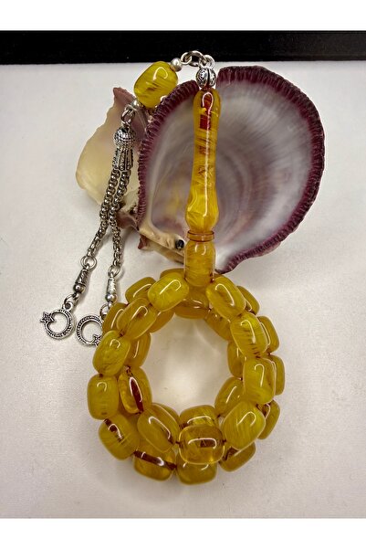 İskenderun Tesbihcilik Shaven Ottoman Imitation Squeezing Amber Rosary