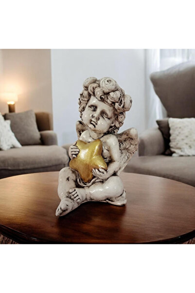 purple dragon Özel Tasarım Melek Biblo, Taş Döküm Ürün, 13 cm