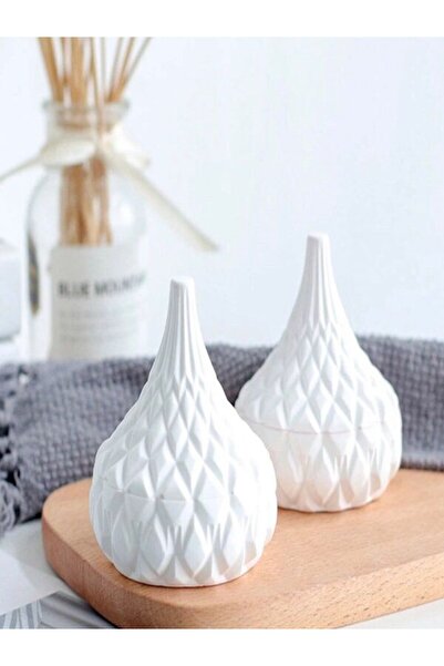 Maryam Decore Bohemian White Concrete Decorative Storage Box Set – 2 Pieces M...